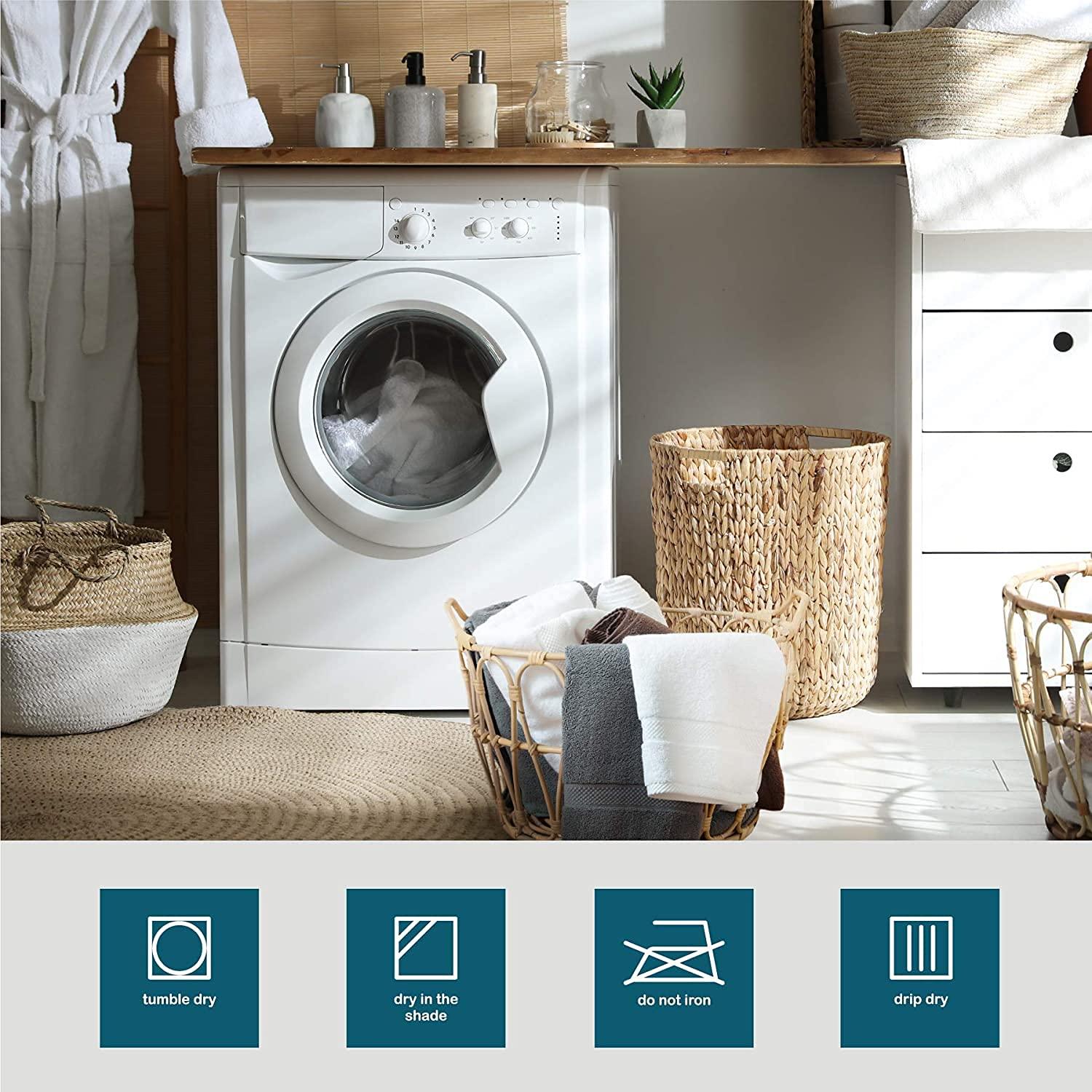 Simpli-Magic 100% Ringspun Cotton Luxury Bathroom Towel Set for Hotel & Spa, 8-Piece, White