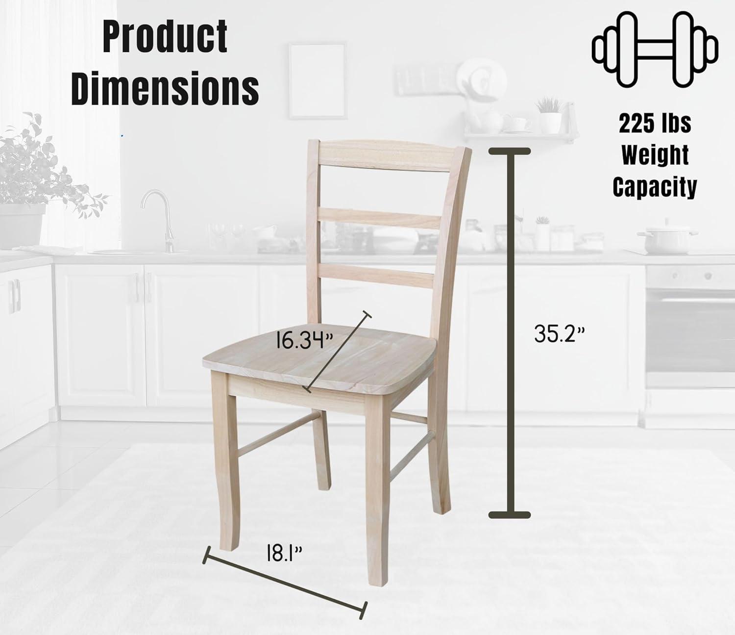 Set of 2 Madrid Ladderback Chairs Unfinished - International Concepts