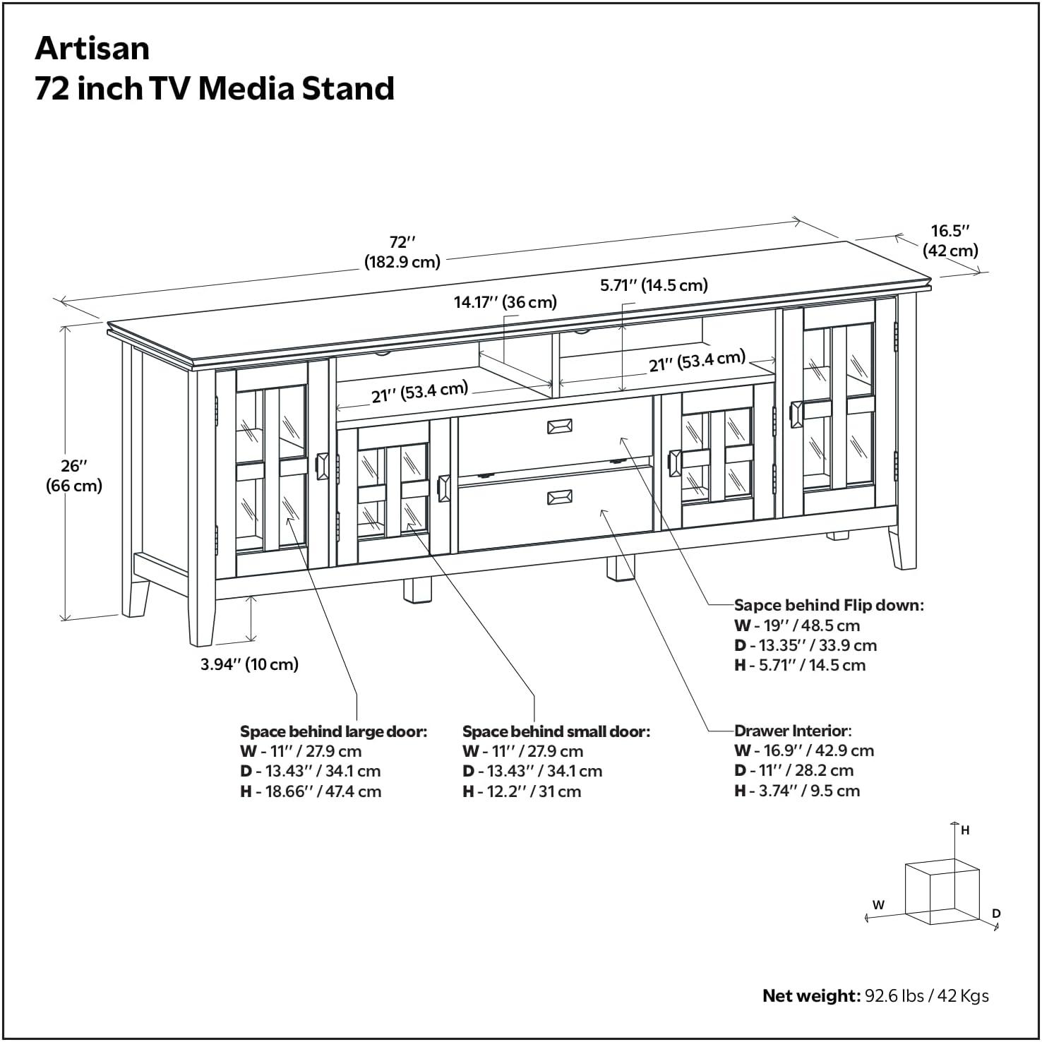 Artisan 72 inch TV Media Stand