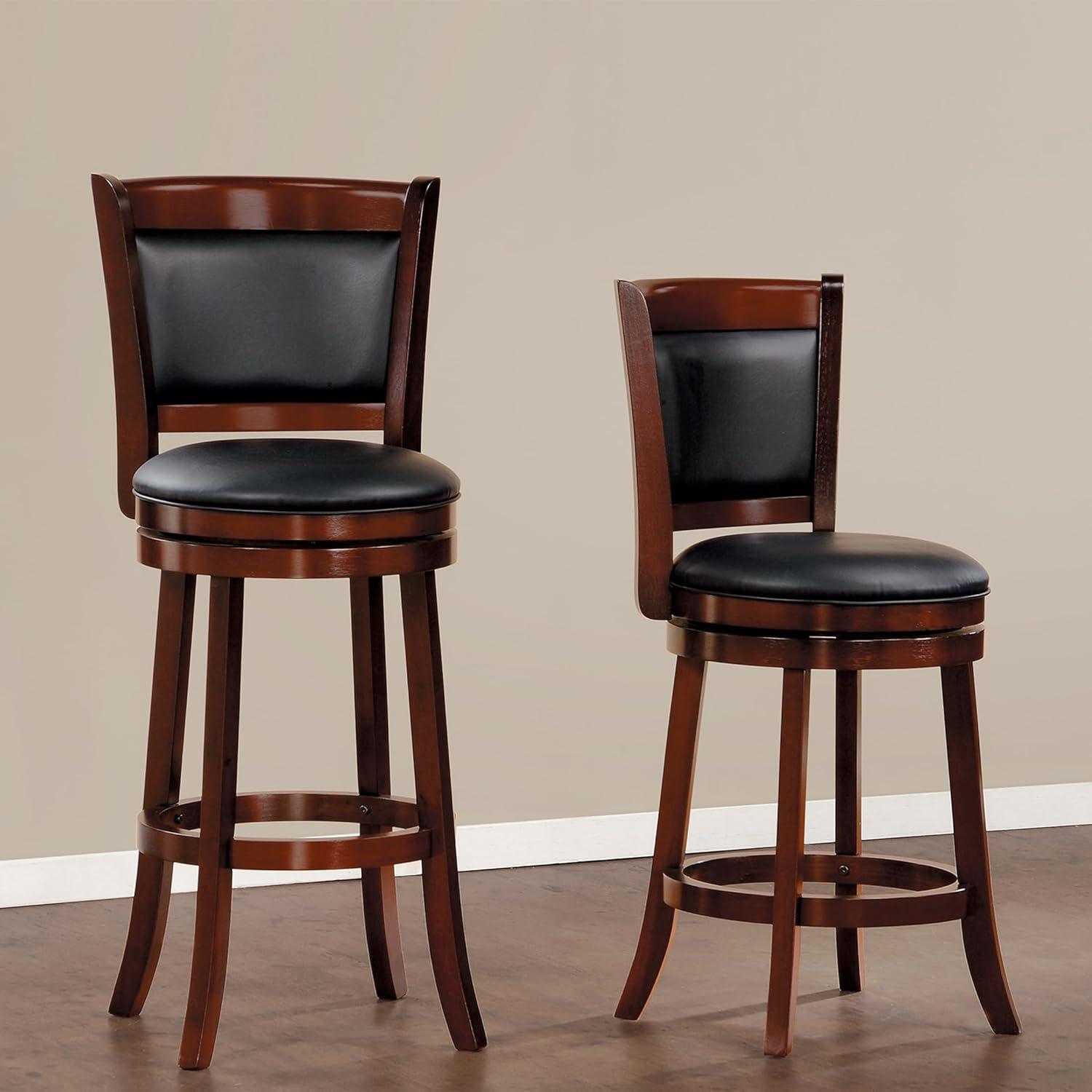 Lexicon Shapel Faux Leather Swivel Counter Stool in Dark Cherry