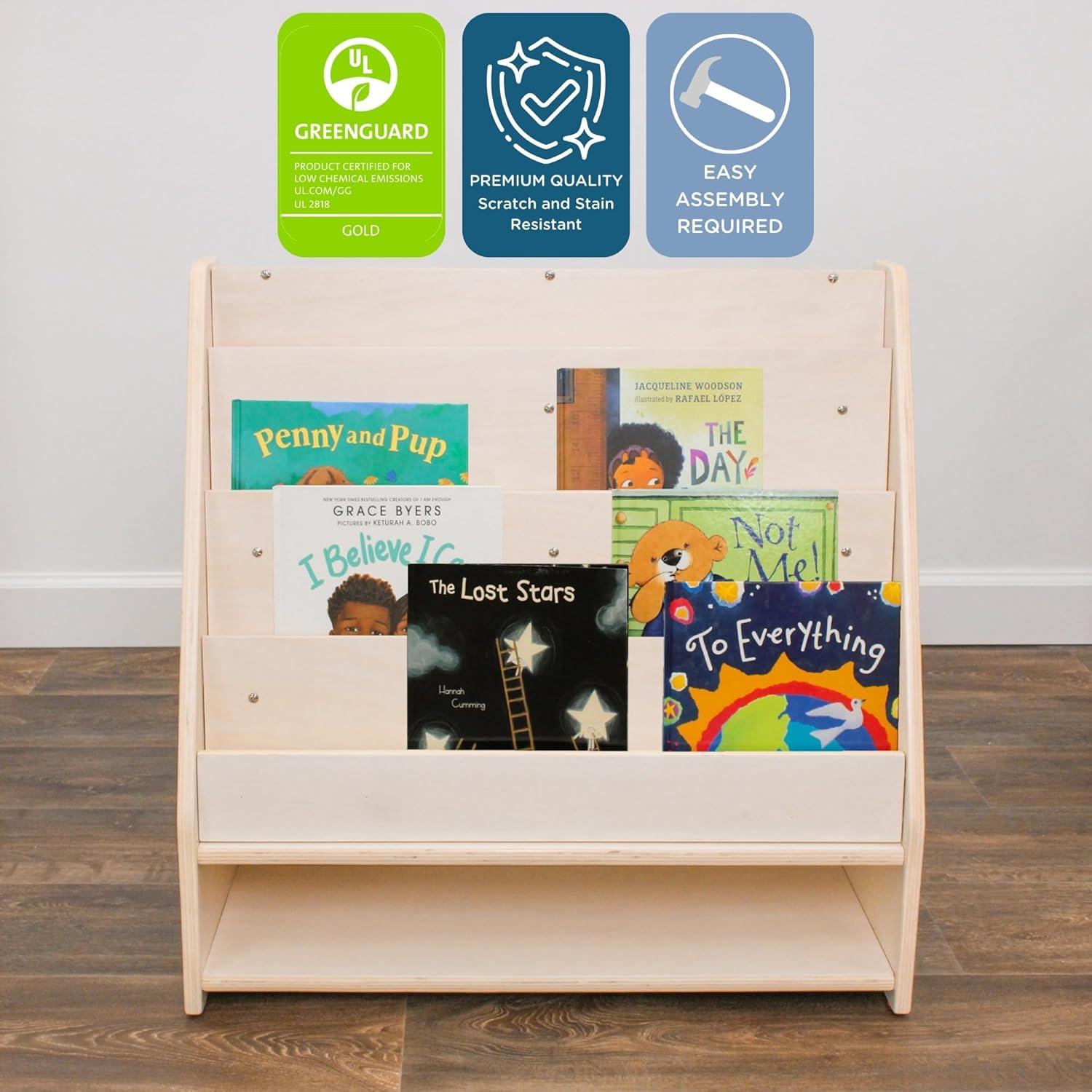 Angeles Angeles Mobile 4-Shelf Book Display with Storage - RTA