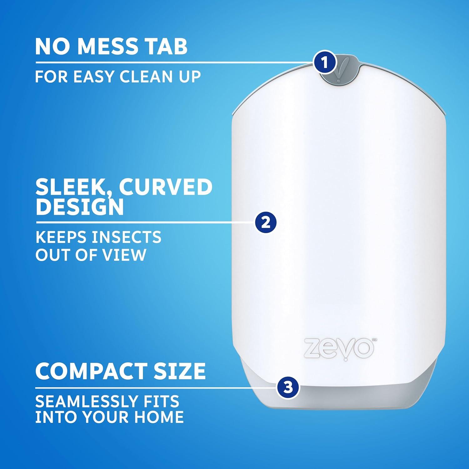 Zevo Flying Insect Trap, Fly Trap Captures Houseflies, Fruit Flies, and Gnats 1 Plug-in Base + 1 Cartridge