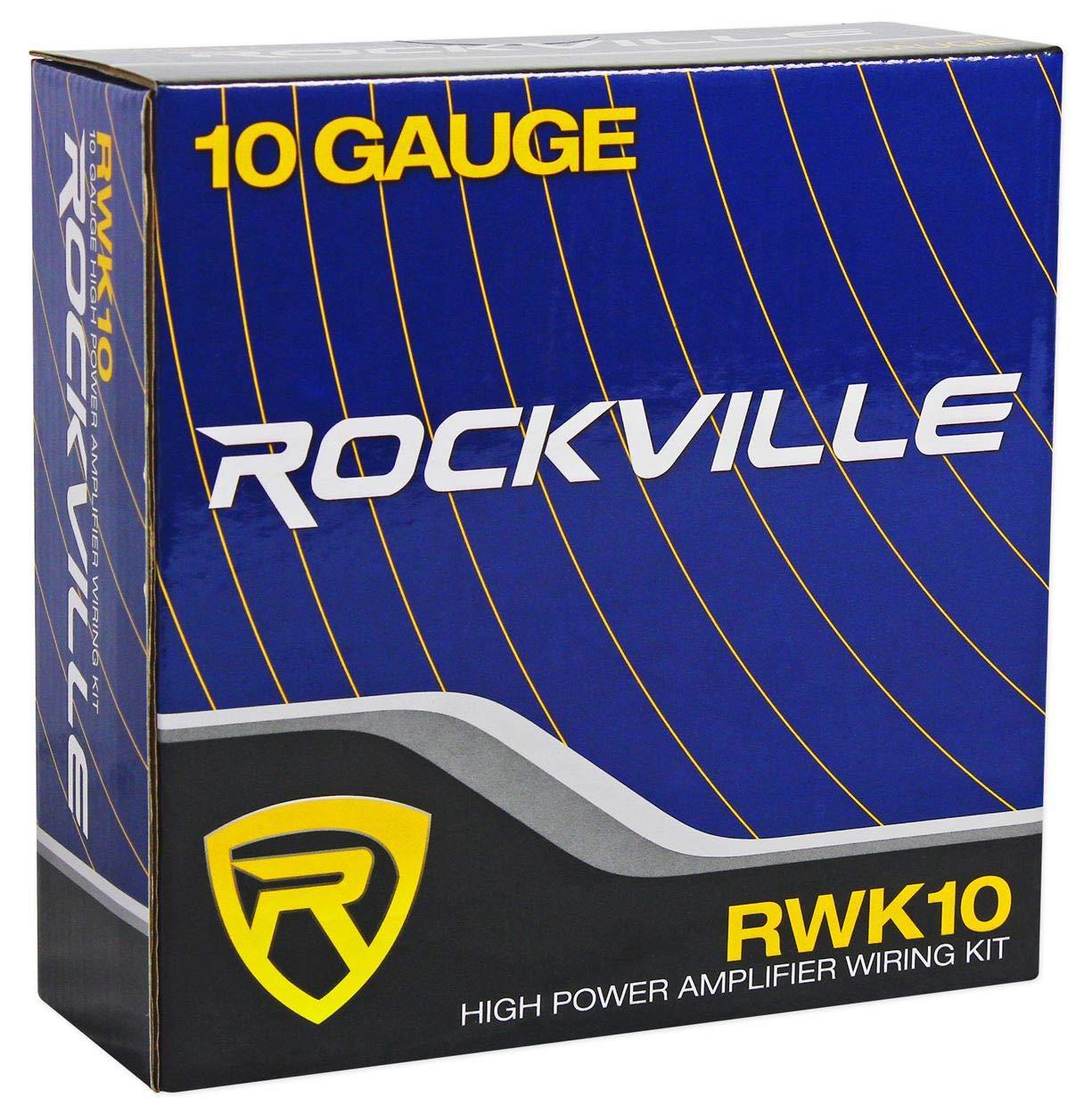 Rockville RWK10 10 Gauge Amp Installation Kit ANL Fuse Holder 100% Copper RCA