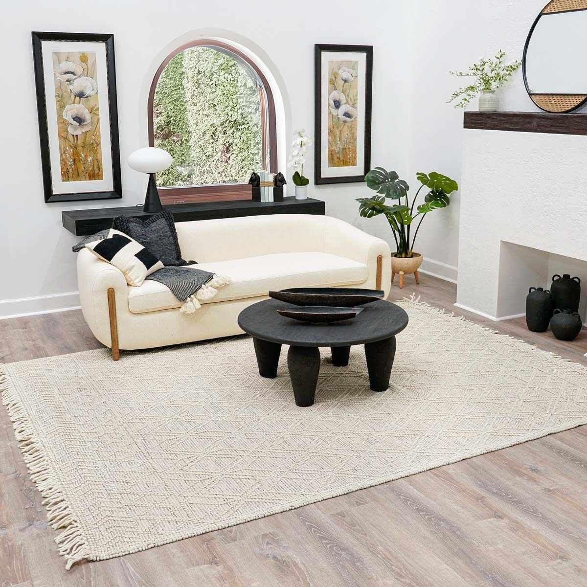 Hauteloom Ramsbury Beige Trellis Wool Rug