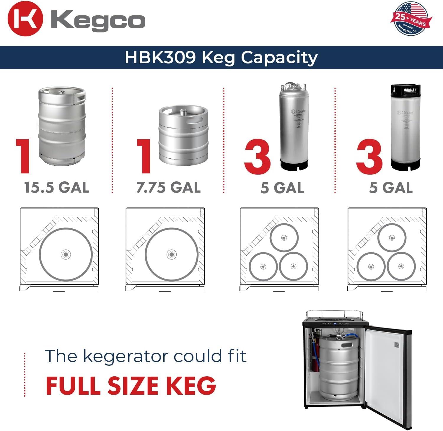 Kegco Kegco 5.6 Cubic Feet Triple Tap Freestanding Kegerator with Adjustable Temperature