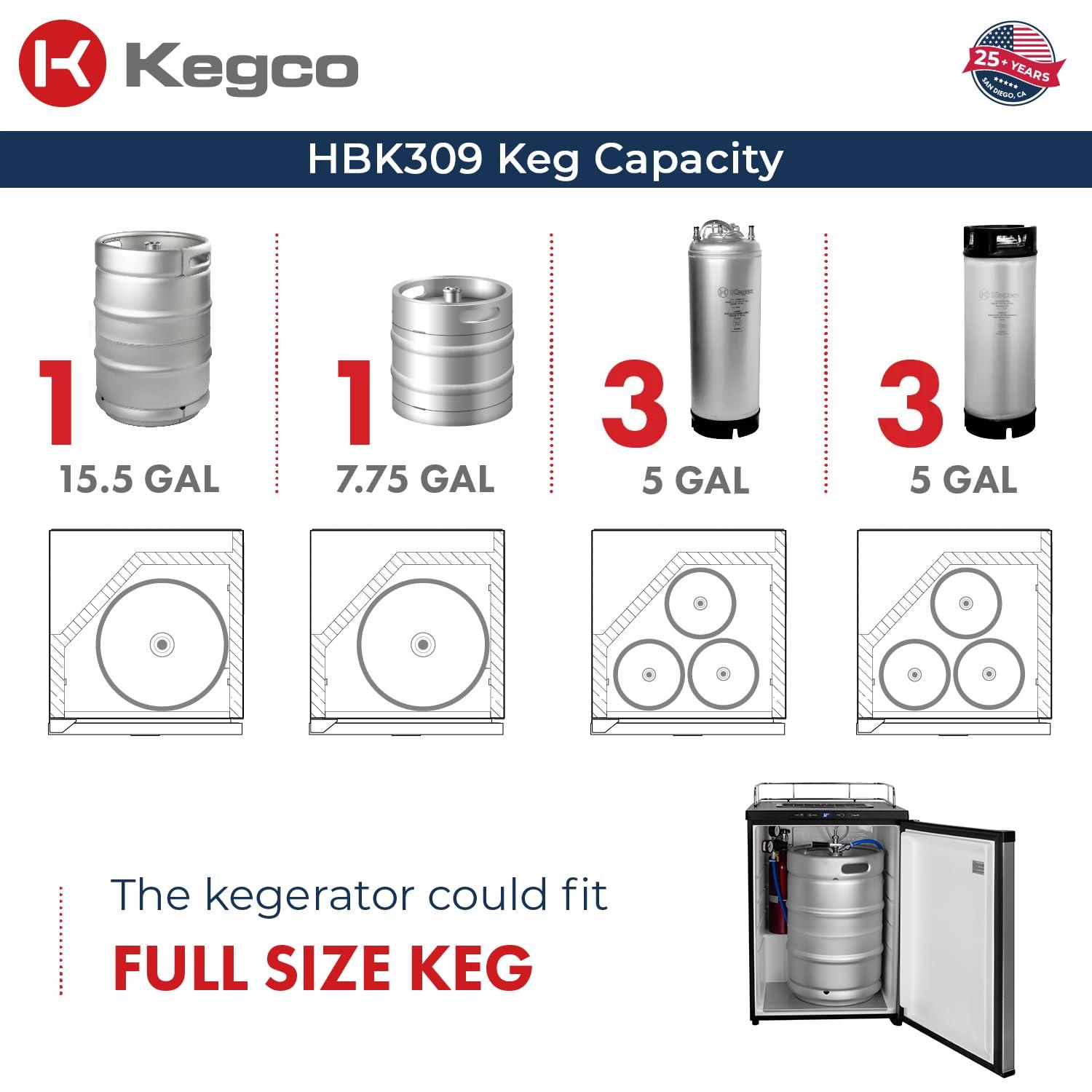 Kegco Kegco 5.6 Cubic Feet Triple Tap Freestanding Kegerator with Adjustable Temperature