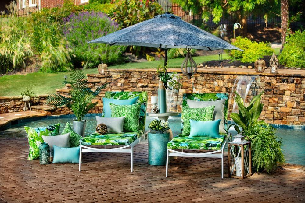 18.5" 2pk Radiance Pool Throw Pillows Blue - Pillow Perfect: Weather & Fade-Resistant, Modern Square Design, Indoor/Outdoor Use
