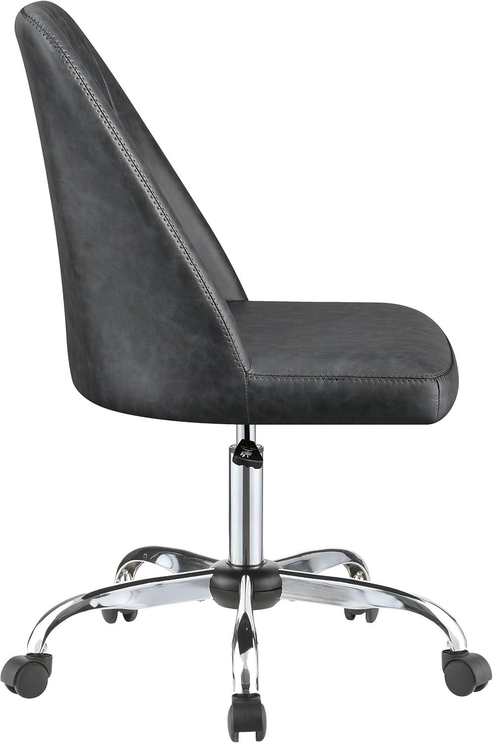 Coaster Althea Upholstered Tufted Back Faux Leather Office Chair in Gray