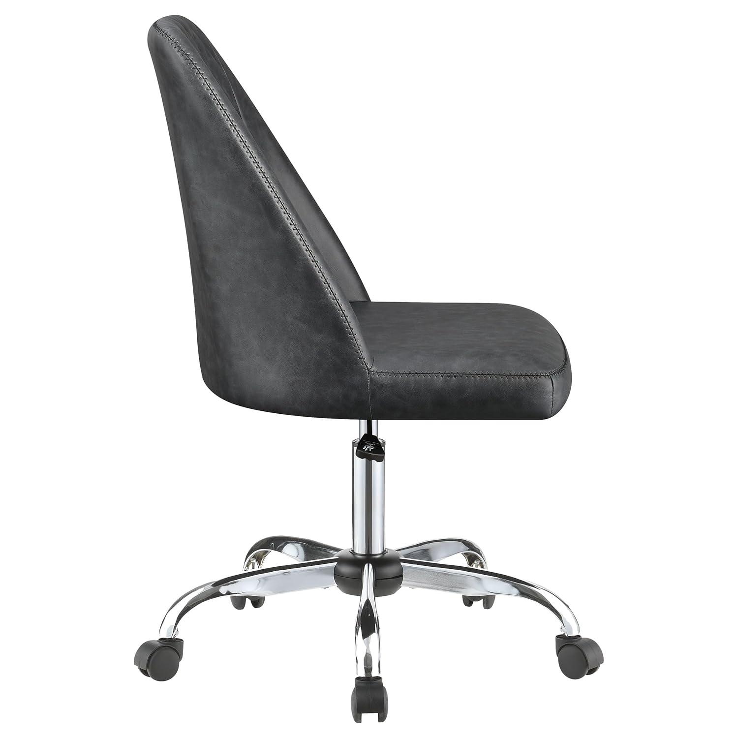 Coaster Althea Upholstered Tufted Back Faux Leather Office Chair in Gray