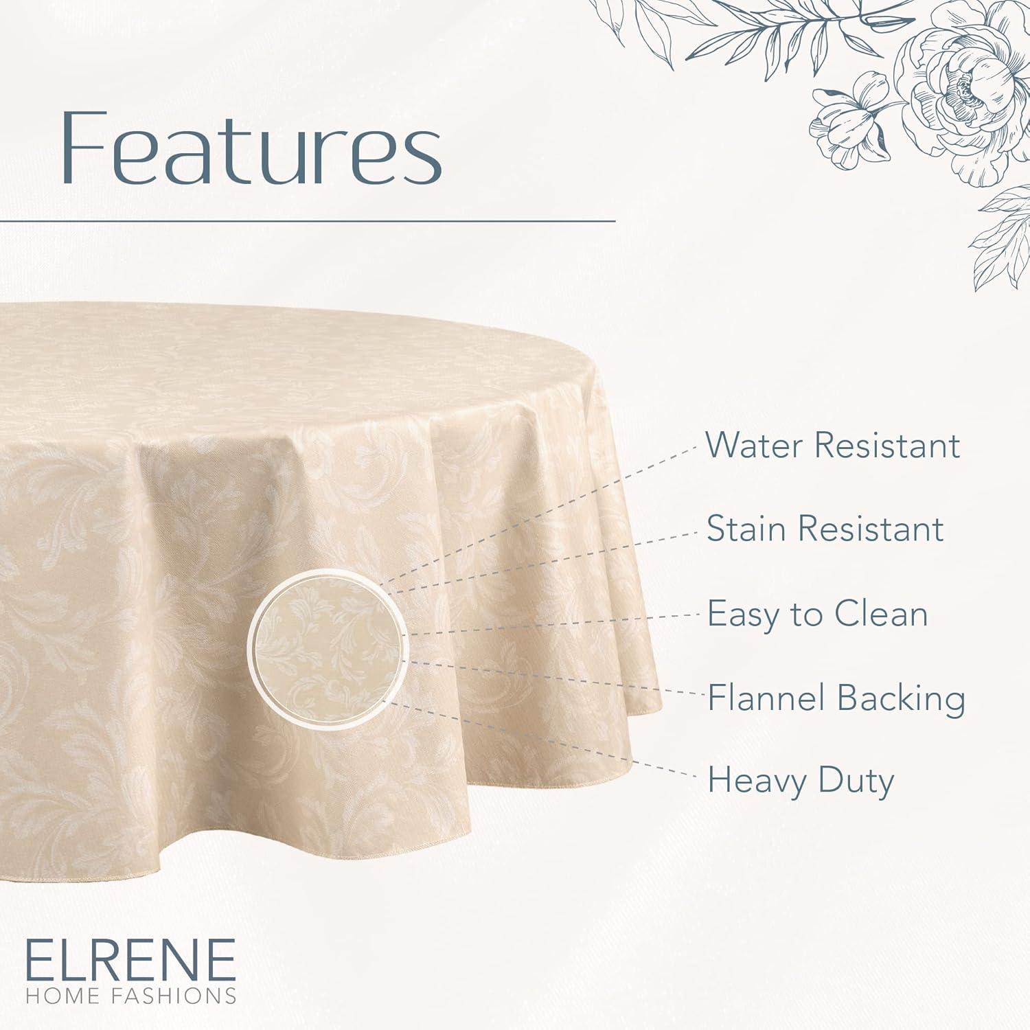 House of Hampton® Camile Floral Scroll Damask Pattern Vinyl Indoor/Outdoor Tablecloth