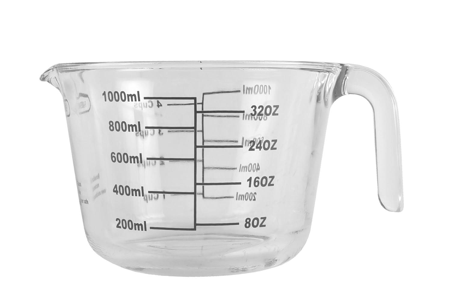 Farberware Farberware 4-Cup Borosilicate Glass Wet and Dry Measuring Cup with Oversized Measurements, Clear