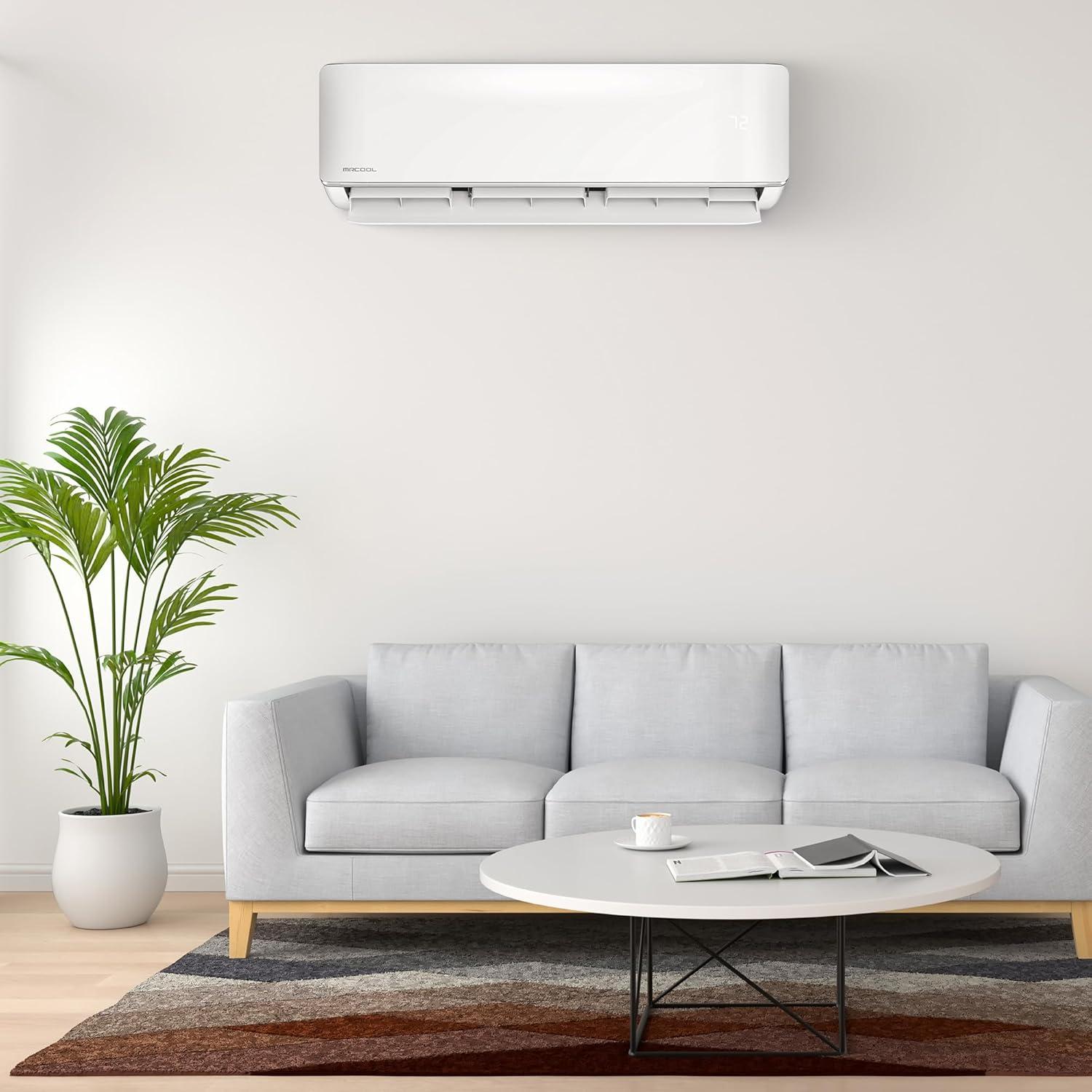 18k BTU White Ductless Heat Pump Split System with Remote