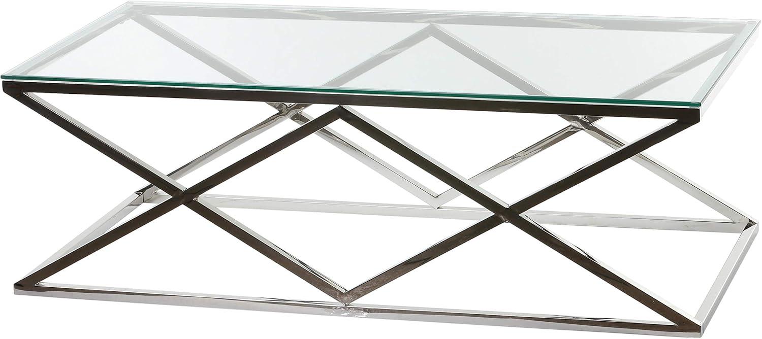 Cortesi Home  Gwen Contemporary Glass Coffee Table