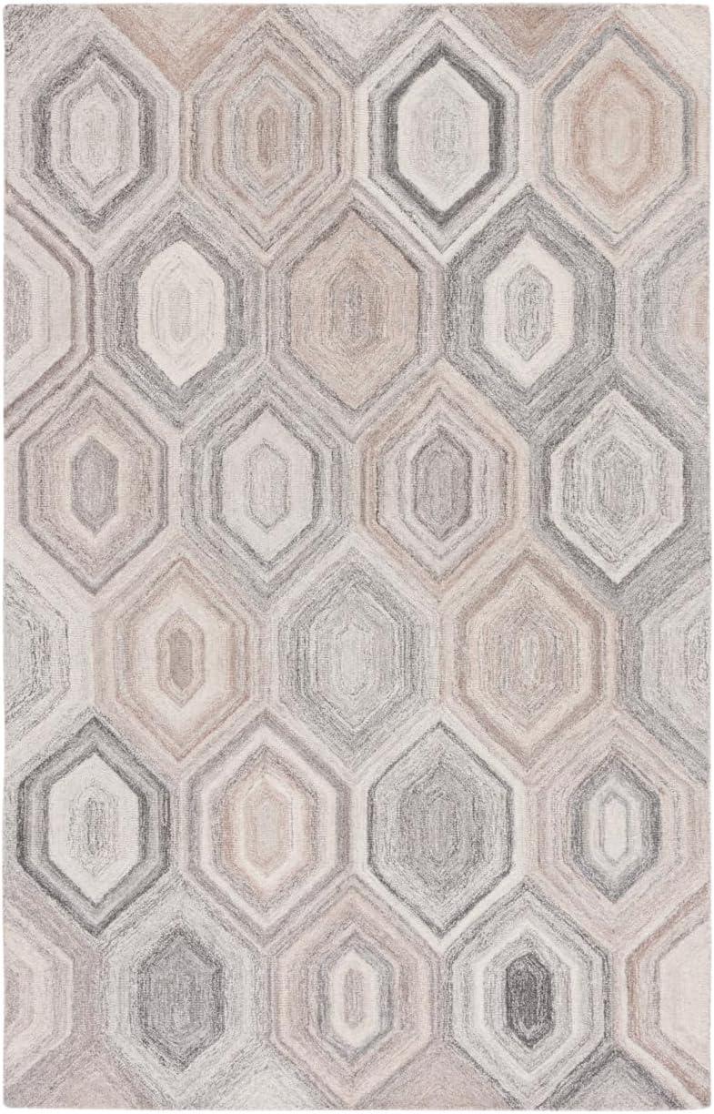 Gray Abstract Handmade Wool 6' x 9' Tufted Area Rug