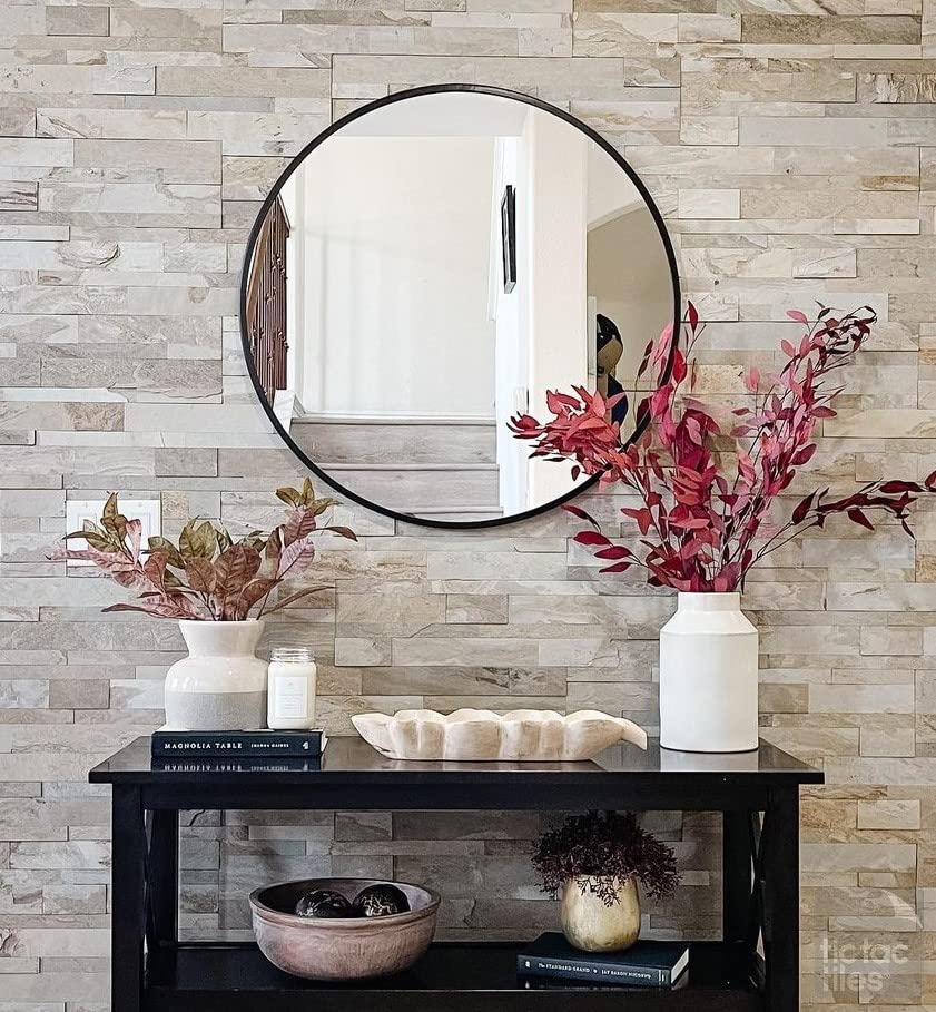5.9'' W x 23.6'' L Natural Stone Peel and Stick Mosaic Tile