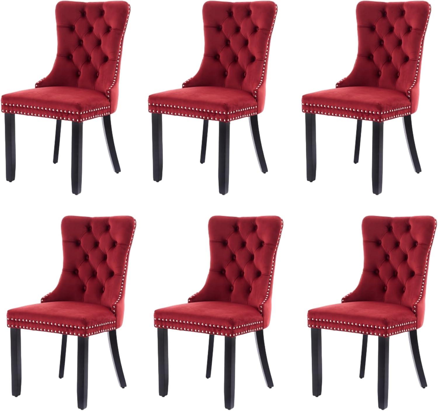 Rosdorf Park High-end Tufted Velvet Upholstered Nailhead Dining Chair