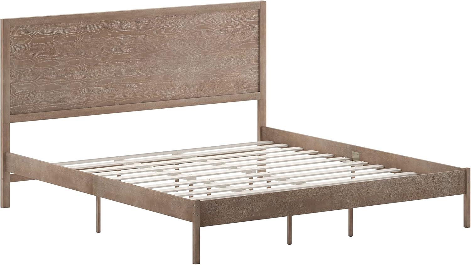 Flash Furniture Asher Solid Wood Platform Bed with Wooden Slats and Headboard, No Box Spring Needed