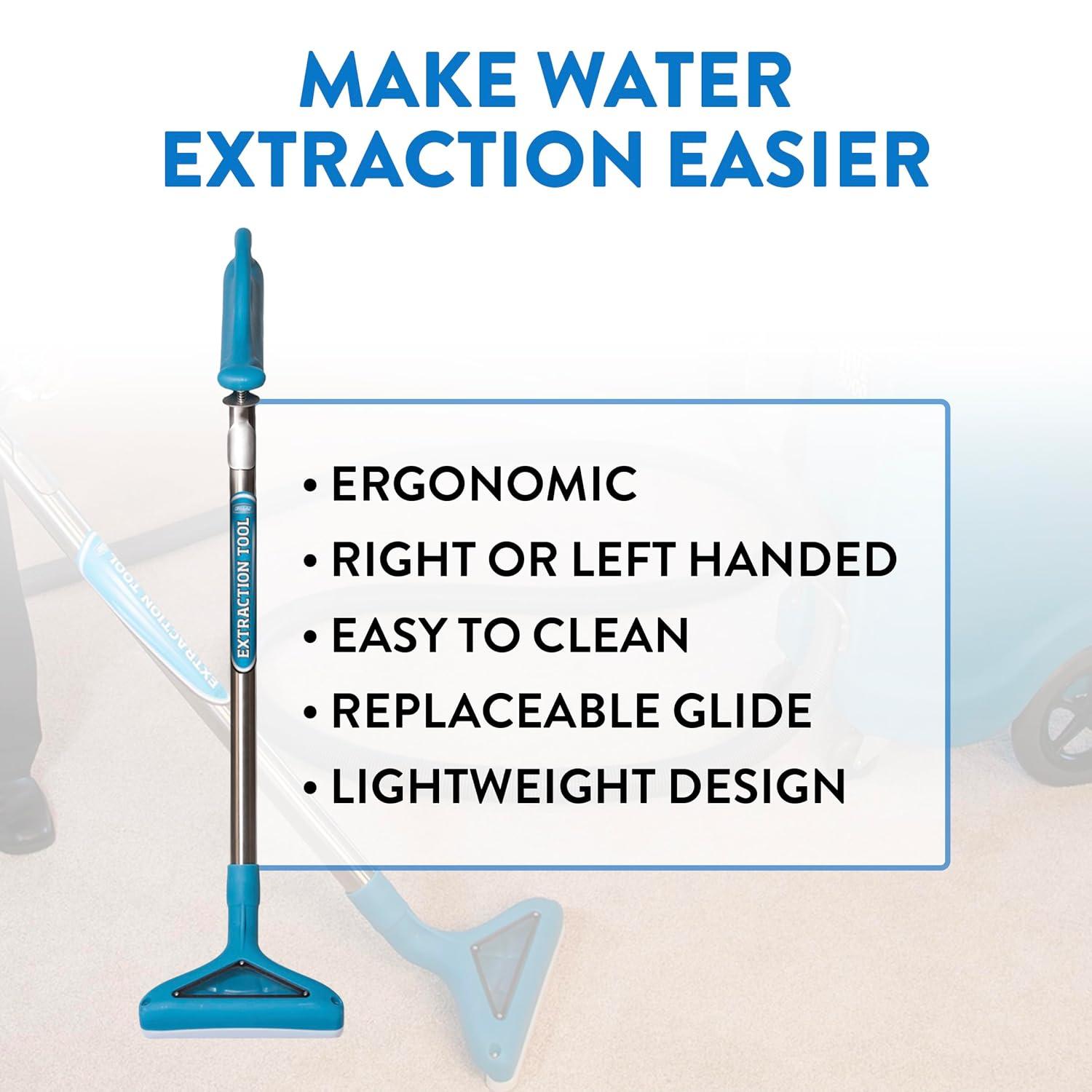 Ergonomic Blue and Stainless Steel Flood Extraction Tool, 61 in