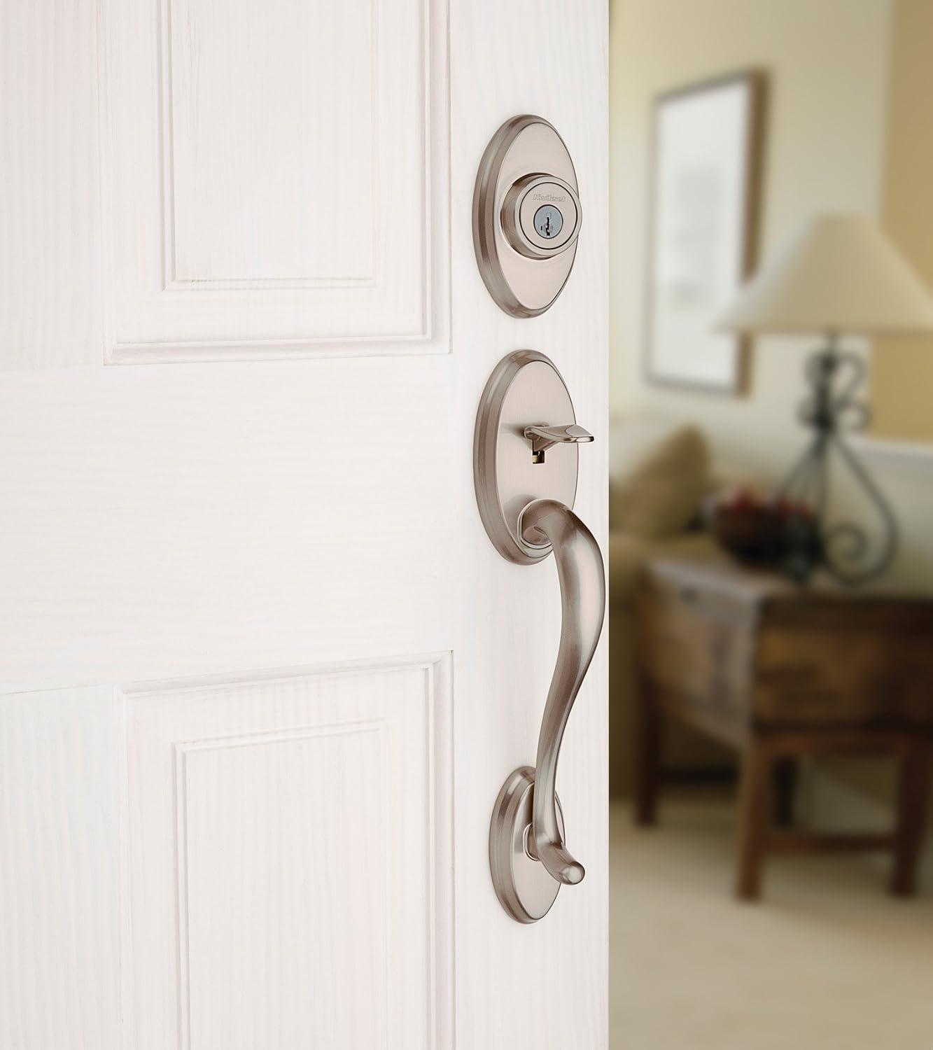 Handleset with Deadbolt and Door and Rosette