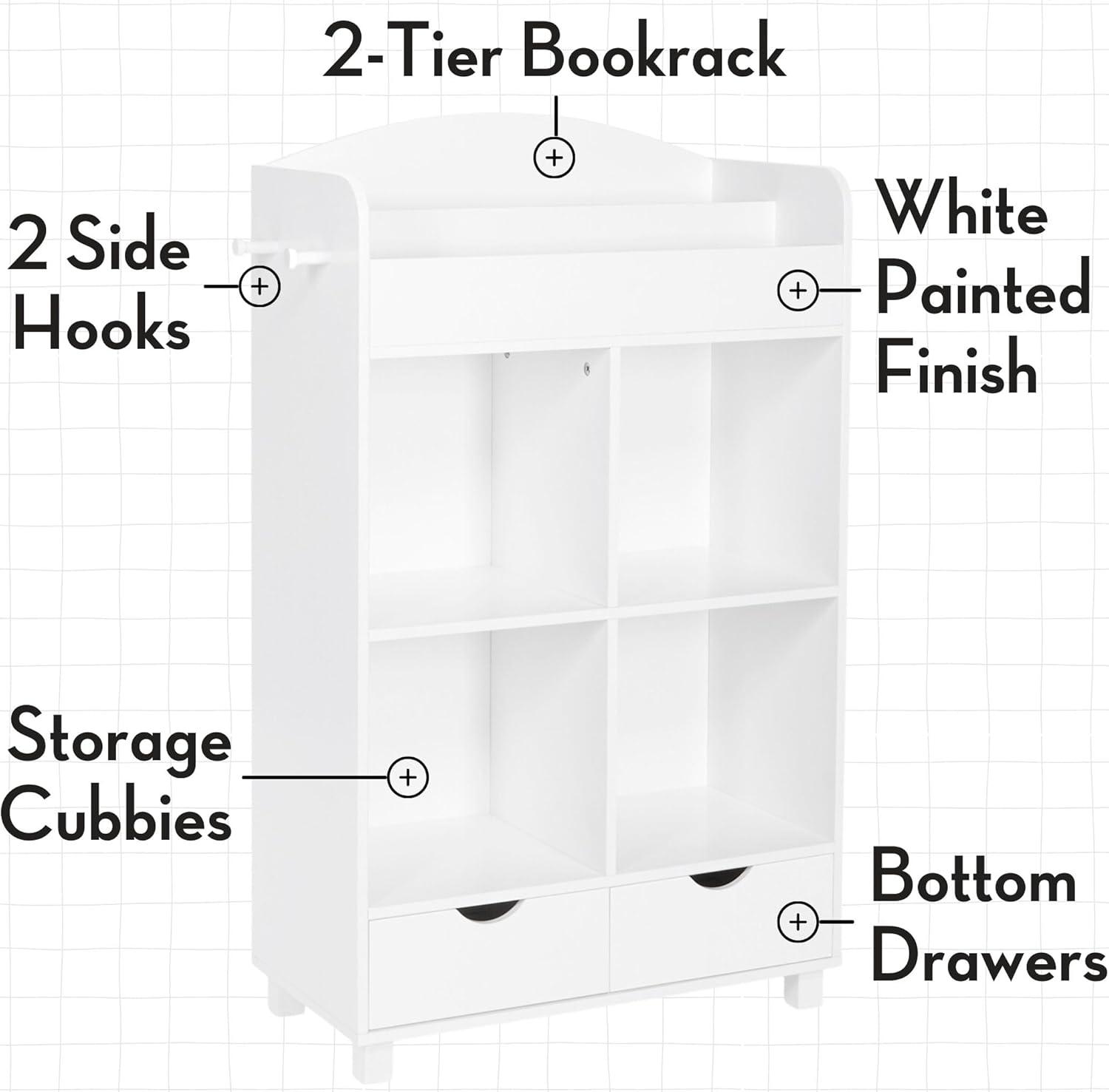 Kids' Book Nook Collection Cubby Storage Cabinet and Bookrack with 2 Bins - RiverRidge