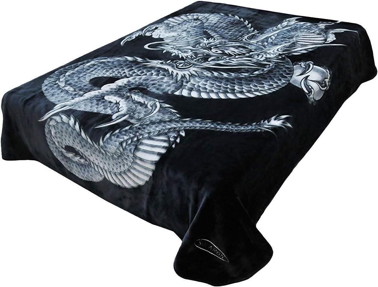 Solaron Black Polyester Reversible Bed Blanket Queen