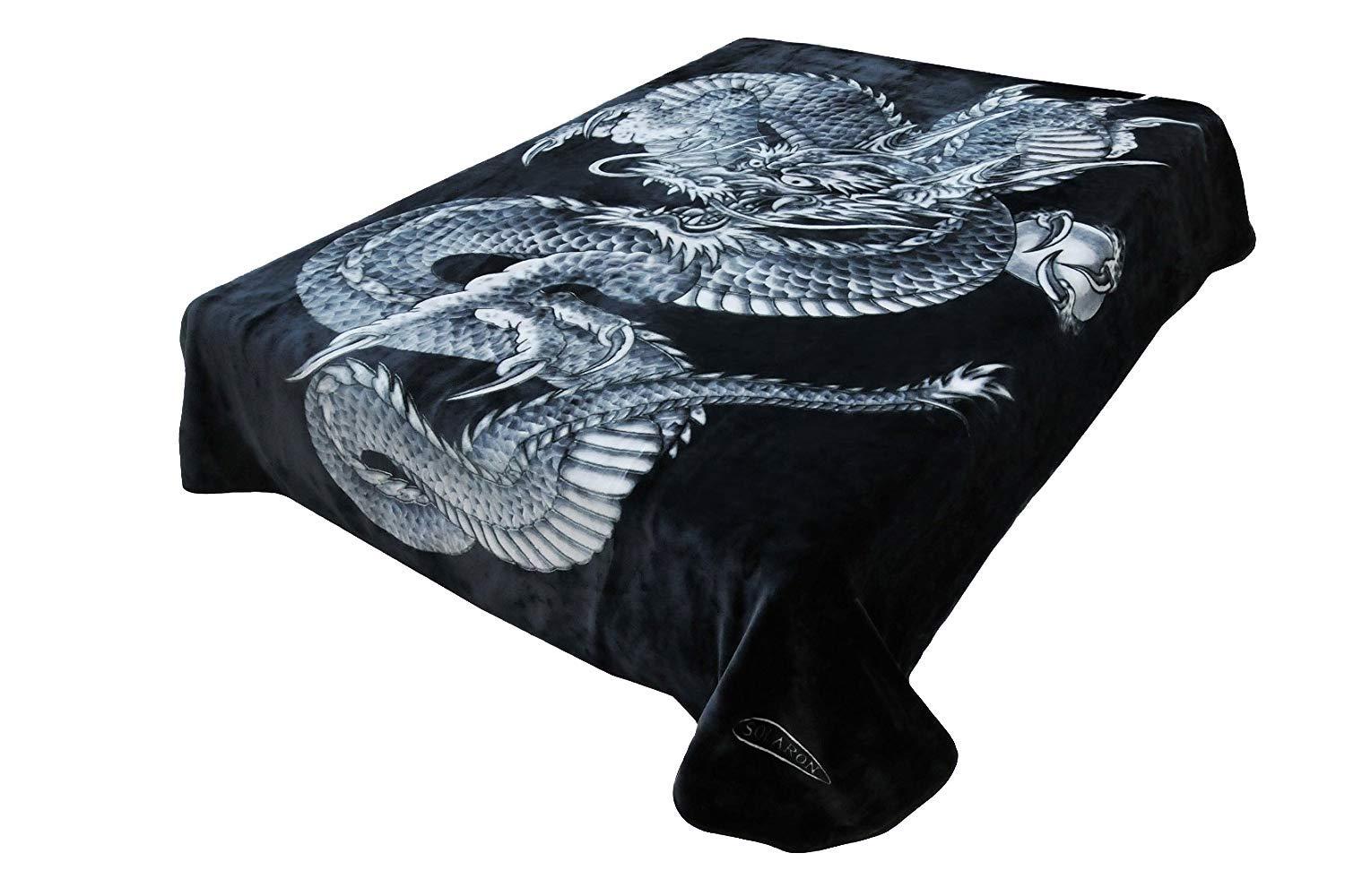 Korean Solaron Super Thick Heavy Weight Ultra Silky Soft Mink Heavy Duty Reversible Blanket bed comforters bedspreads bedding comforter King or Queen or Twin (Queen, Bear & Cups Blue)