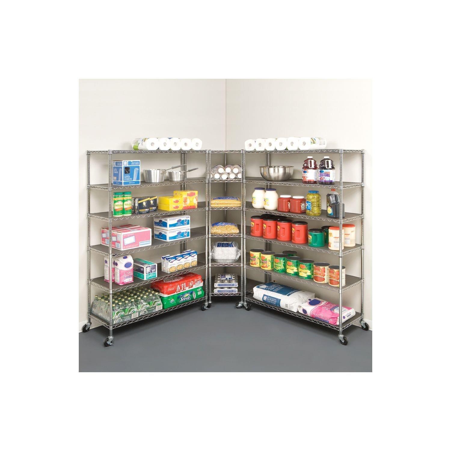 28'' W Corner Steel Adjustable Height Shelving Unit with Wheels