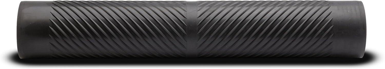 Black Rubber Outdoor Runner Mat with Diagonal Texture