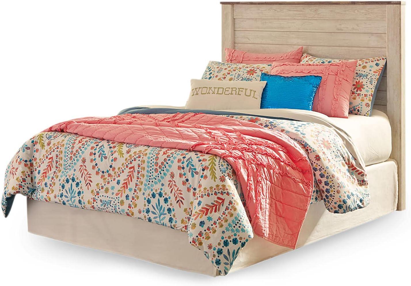 Signature Design by Ashley Casual Willowton Full Panel Headboard  Whitewash