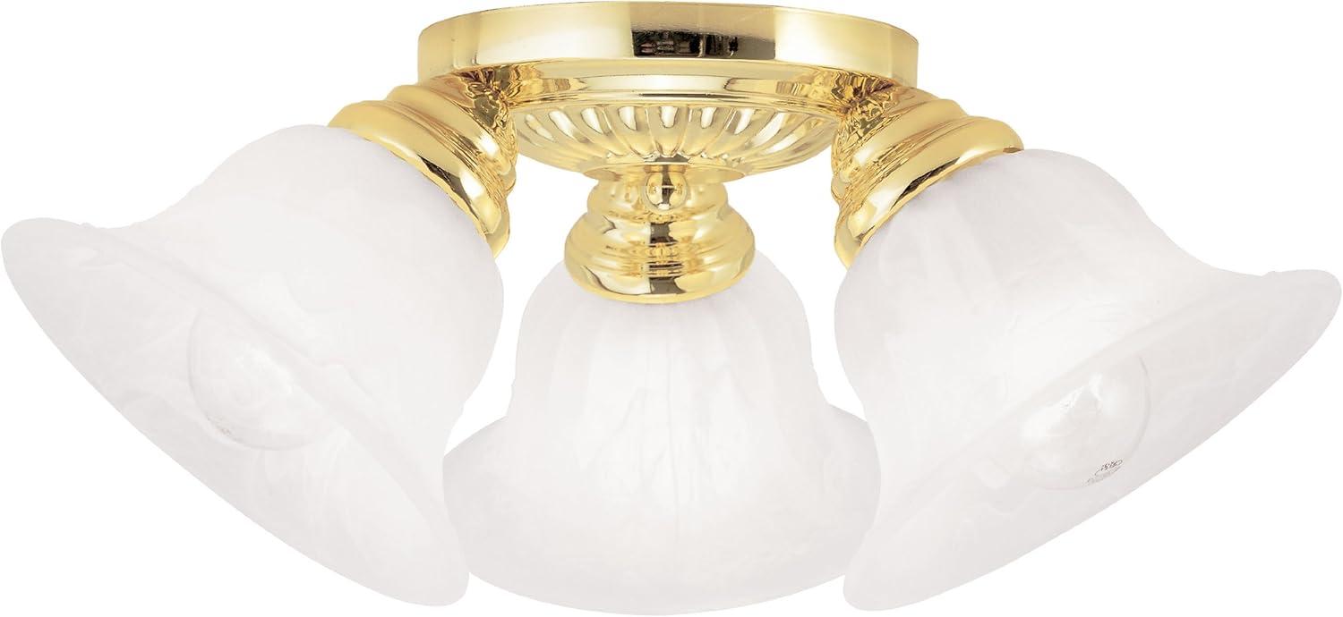 Livex Lighting Edgemont 3 - Light Flush Mount in  Polished Brass