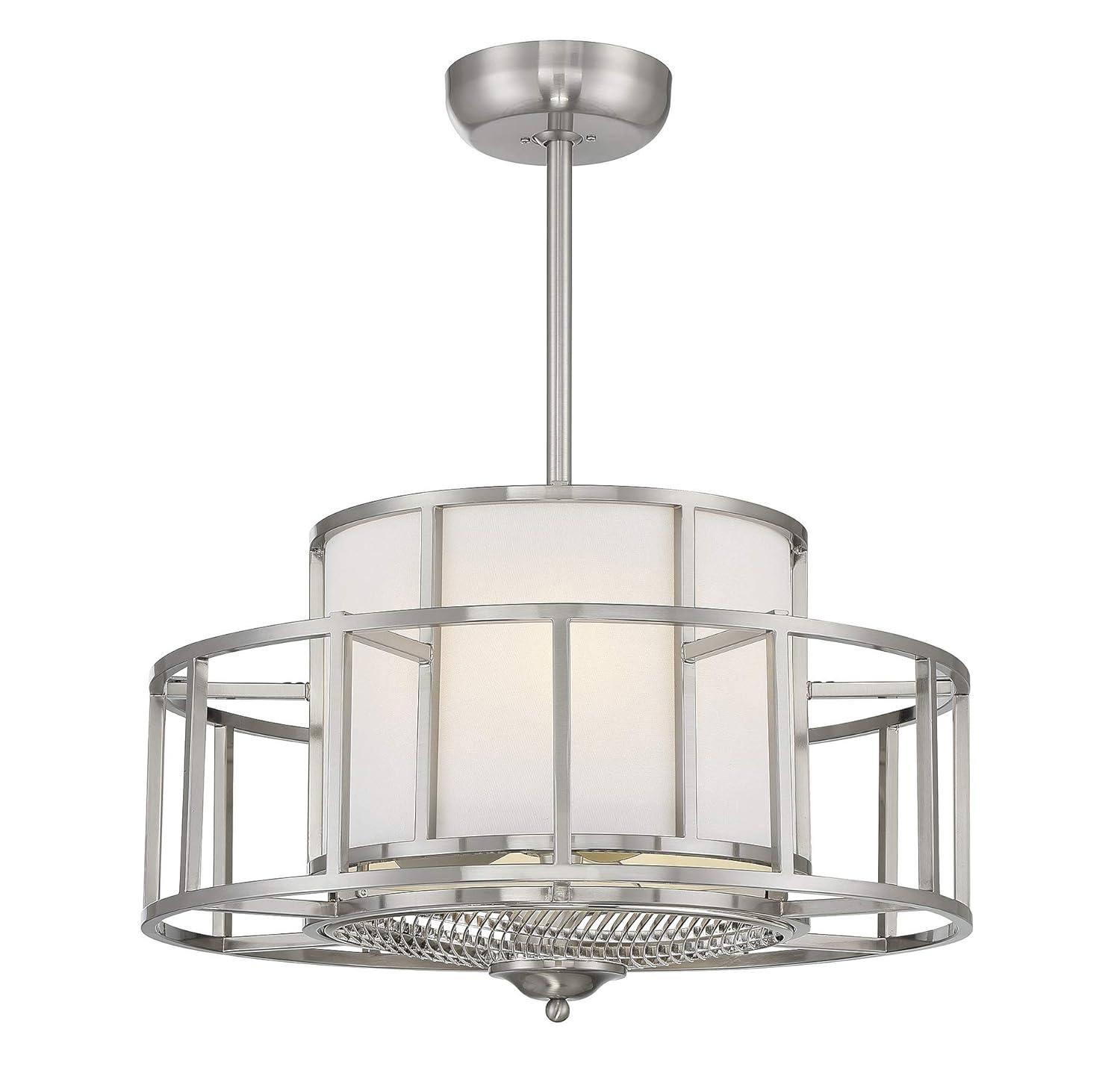 Satin Nickel Four Light Fan D'Lier from the Oslo Collection