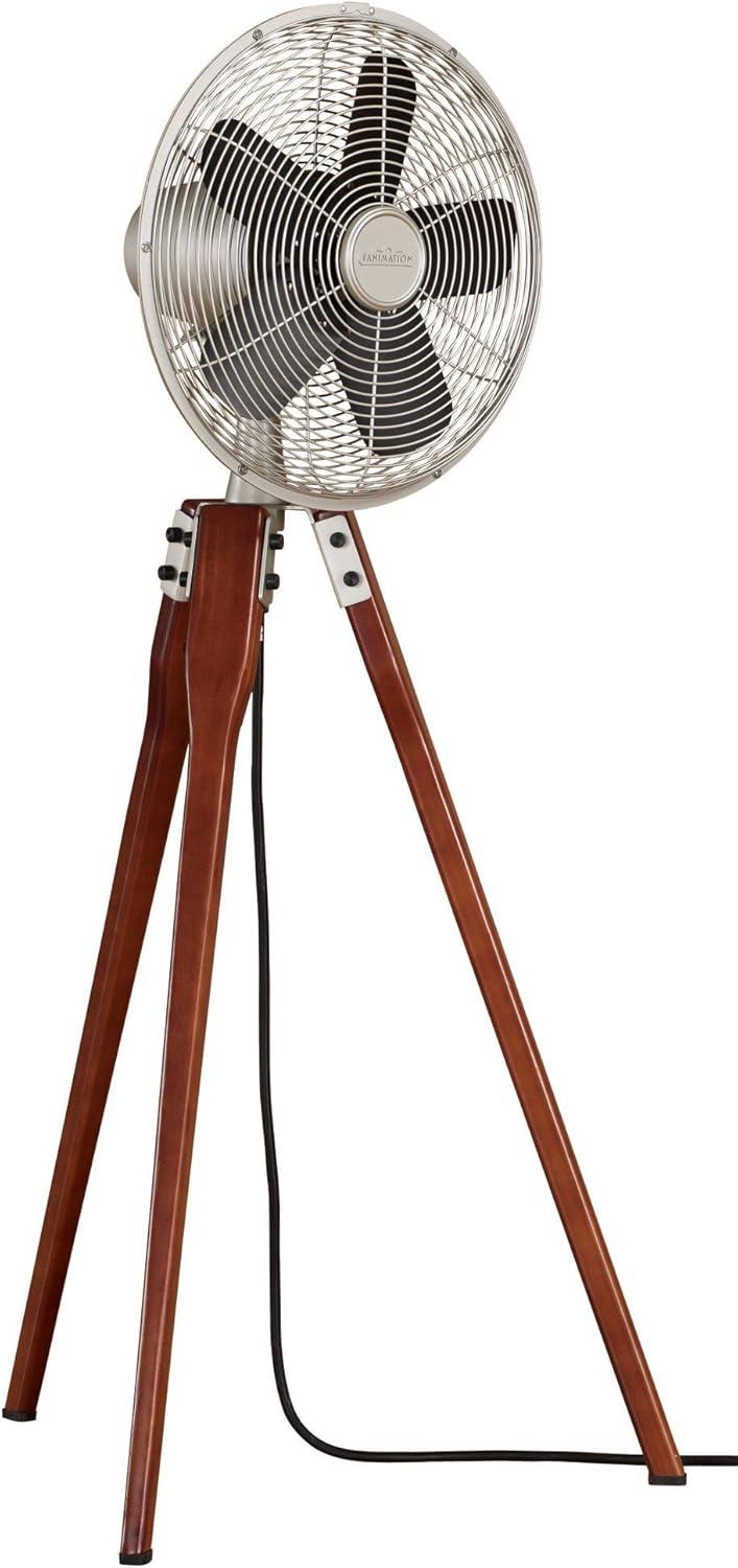 Arden Floor Fan, Satin Nickel
