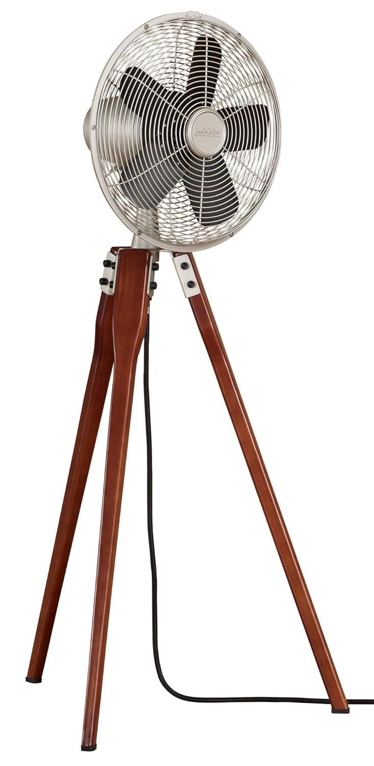 Arden Floor Fan, Satin Nickel