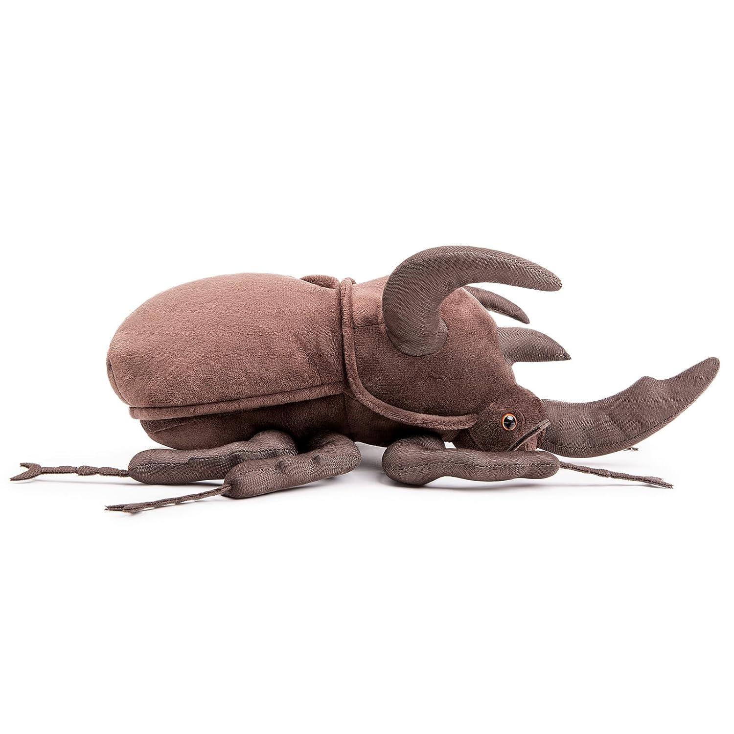 ZHONGXIN MADE Simulation Atlas Beetle Stuffed Plush Toy - 10" Realistic Chalcosoma Atlas Animal Insect, Soft Crustaceans Animals Model, Unique Beetle Toys Model Dolls Gifts for Kids