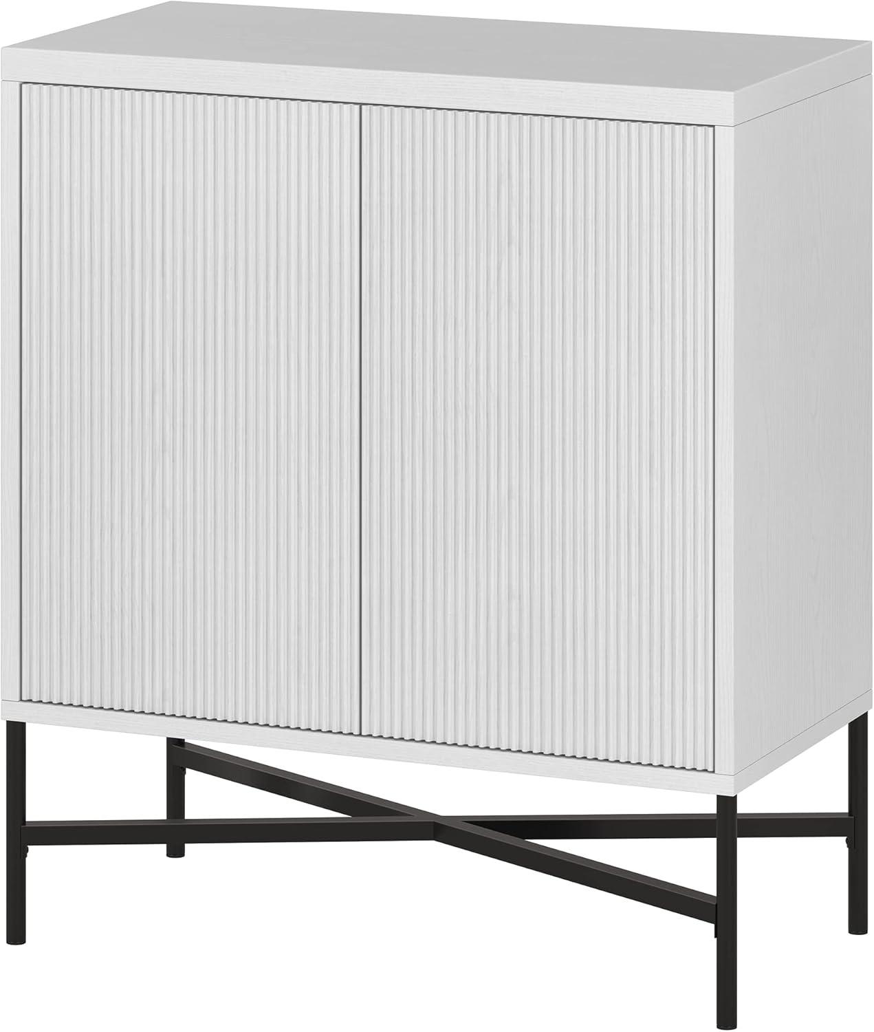 Brighton Compact White 28" Office Accent Cabinet with Adjustable Shelf