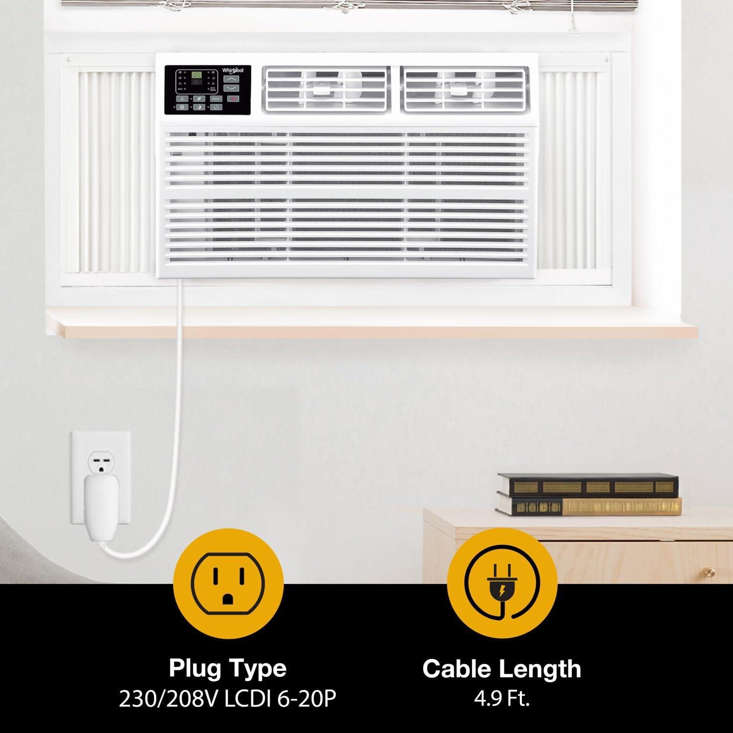 White 18,000 BTU Window Air Conditioner with Heater and Remote