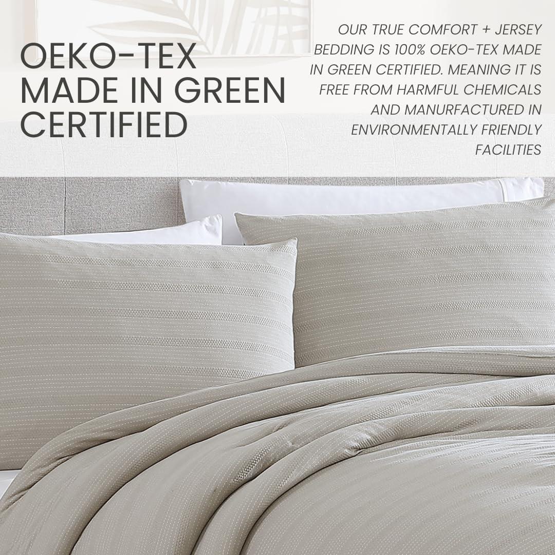 True Comfort Cotton Blend Jersey Knit Comforter Set