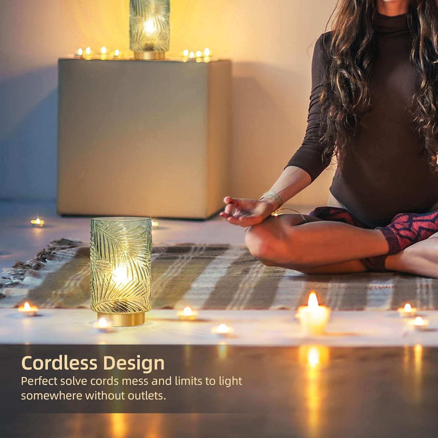 Tiprol Battery Operated Table Lamp with Timer,Cordless Lamps Decorative Lights