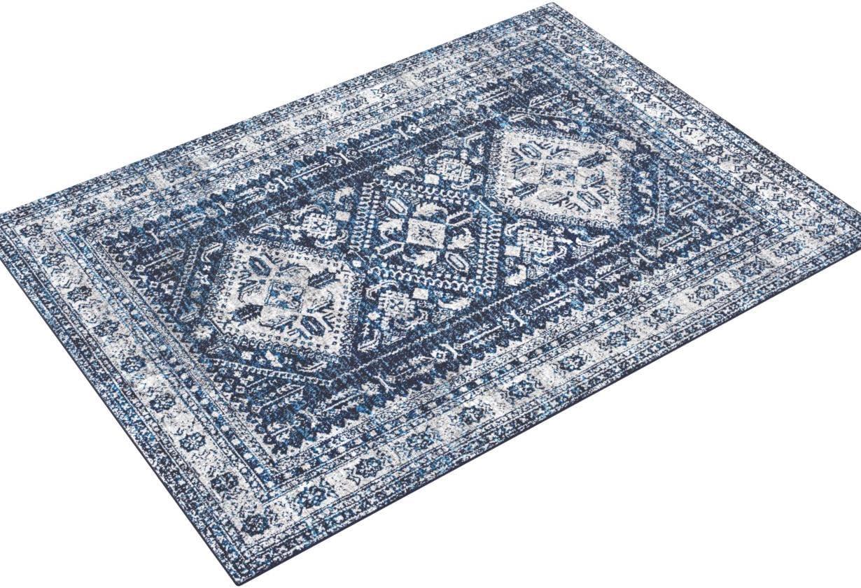 Livabliss Monte Carlo Vintage Oriental Area Rug,5'3" x 7'3",Navy