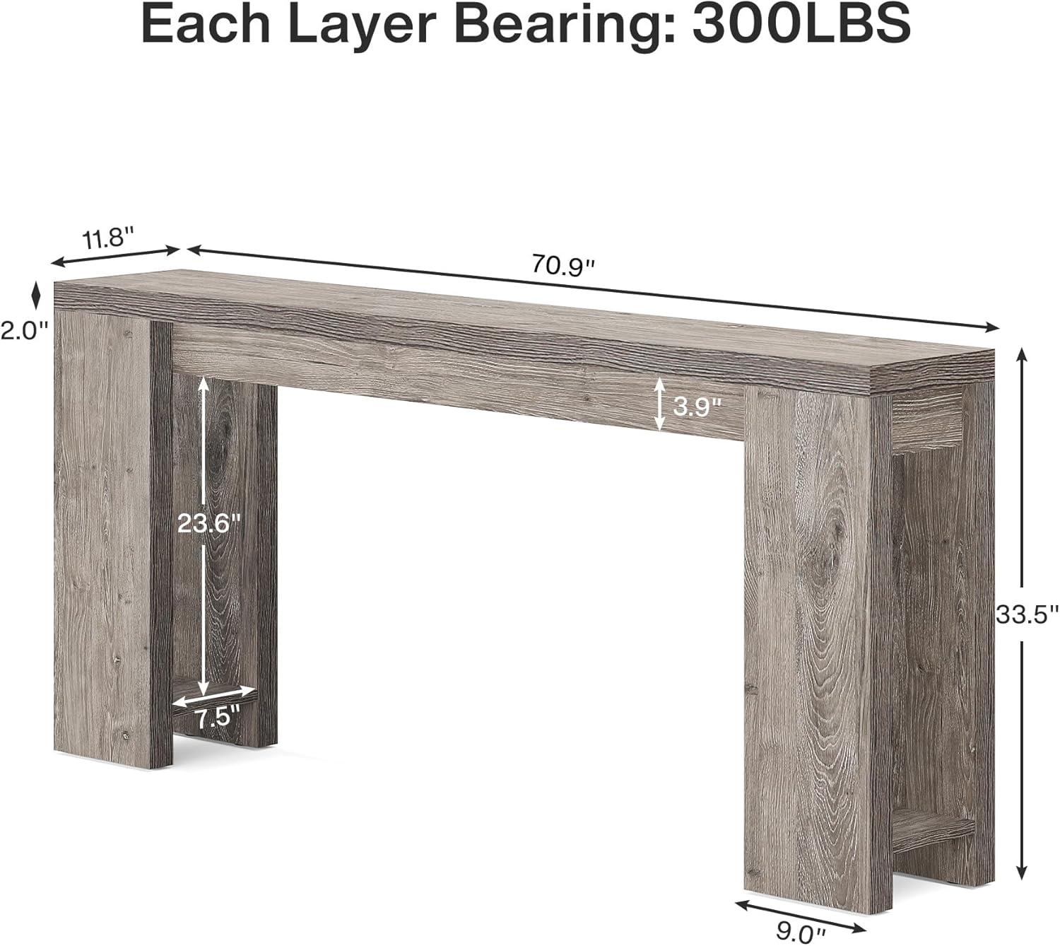 Millwood Pines 70.9" Console Table For Entryway, Farmhouse Wood Sofa Couch Tale