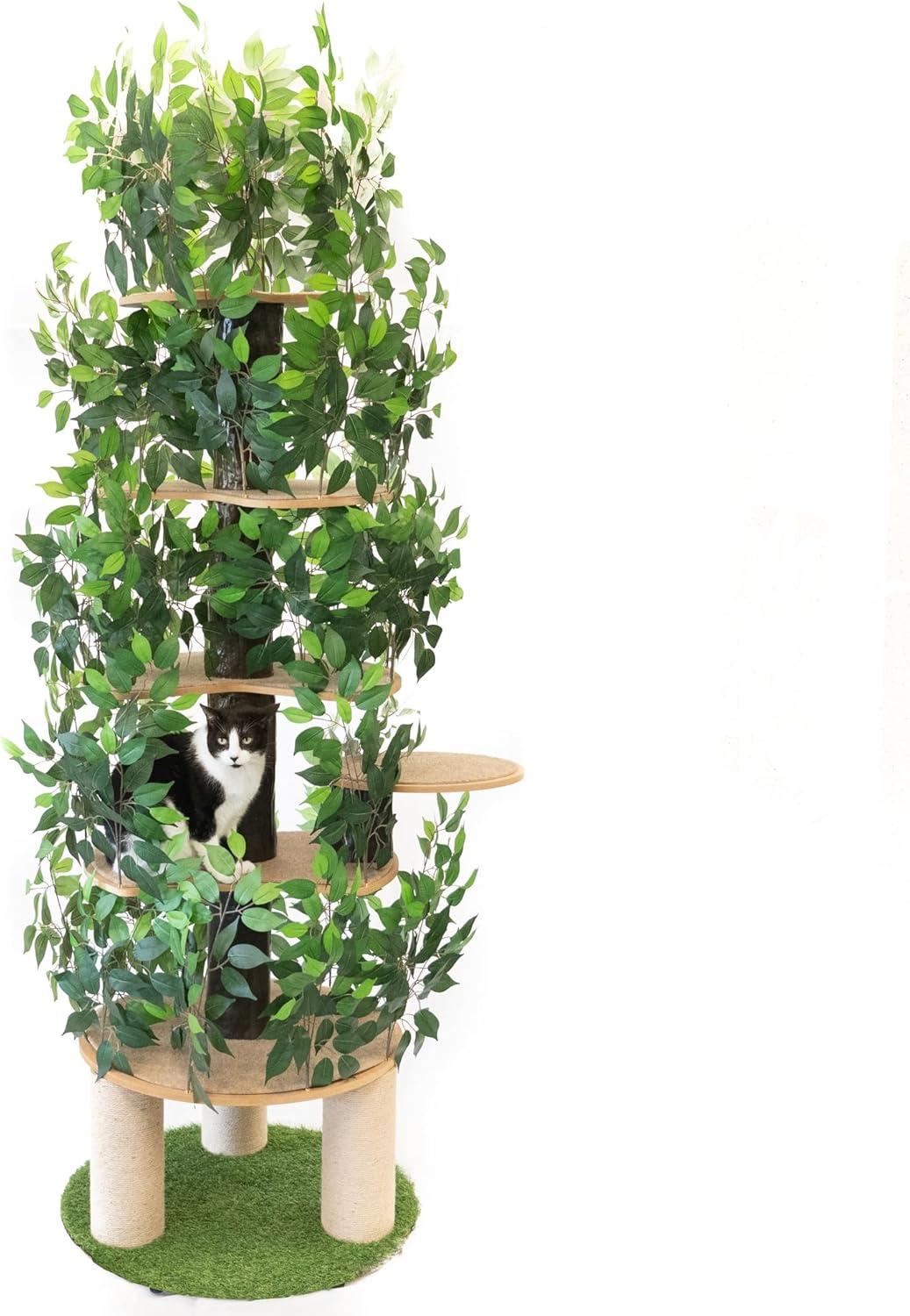 On2 Pets 7Ft Cat Tree Tower with Scratching Posts & Multi-Level Perches