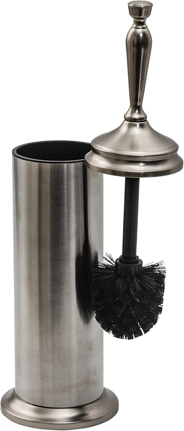 Splash Home Keena Stainless Steel Toilet Brush And Holder, Satin Nickel