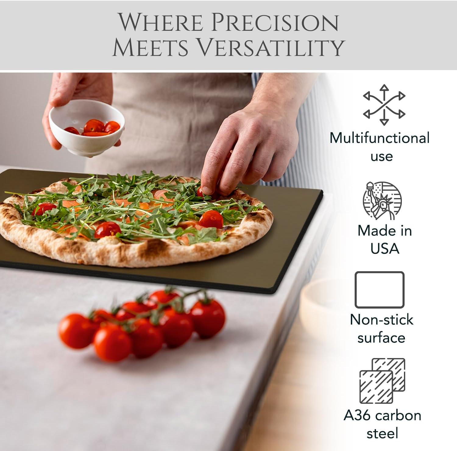 Modular Baking Steel Pizza Stone for Oven and Grill - A Design Offering Easier Cleaning, Handling and Storage, Consistent Cooking Temperatures, Expansions with a Second Steel, and is Made in the USA