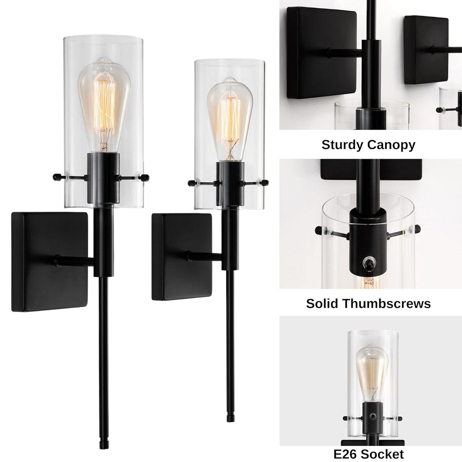 Kyrid Black Iron Armed Sconce Set of 2 Mornden Wall Sconce Set of 2 Hallway Light