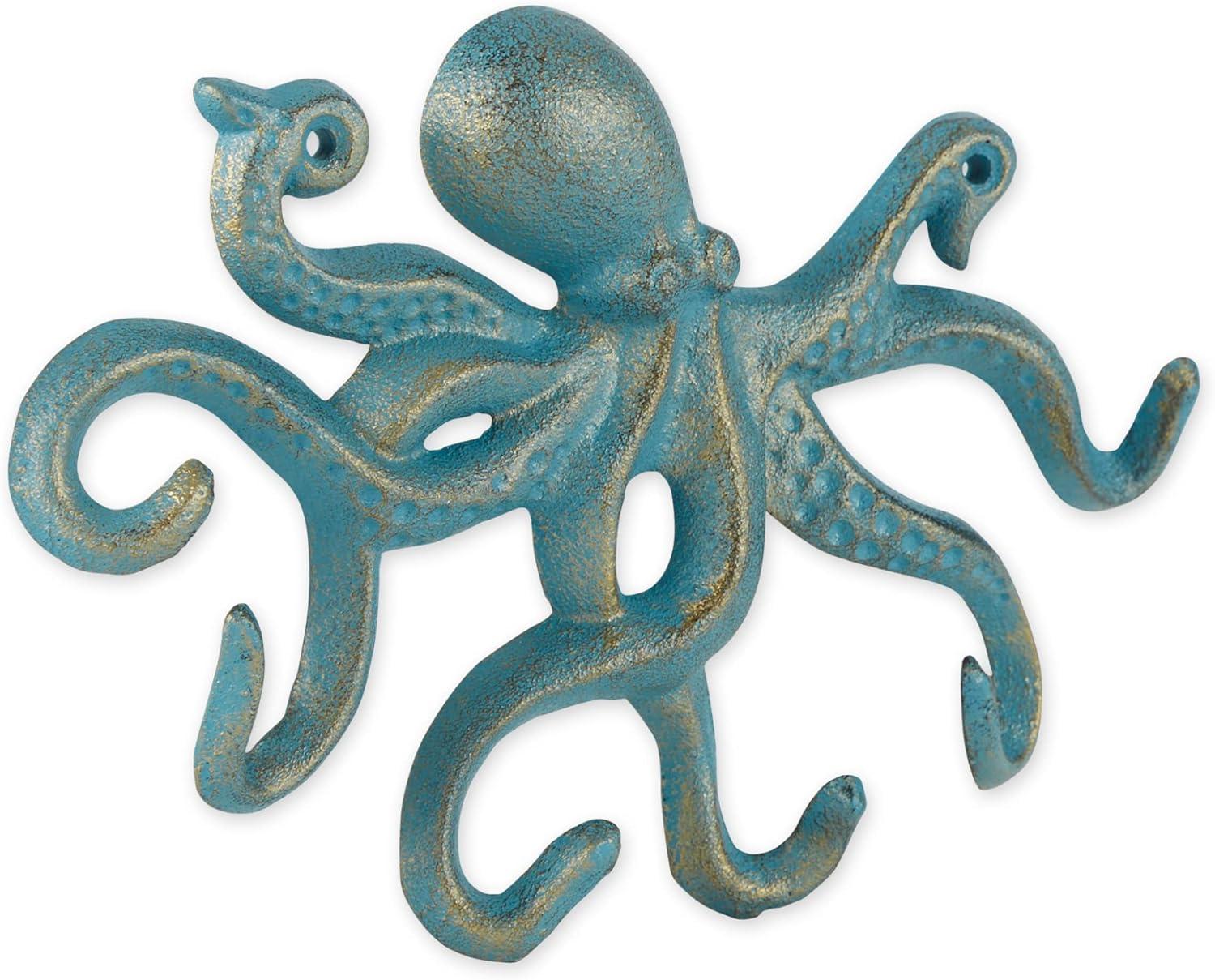 DII Decorative Cast Iron Wall Hook Collection, Octopus