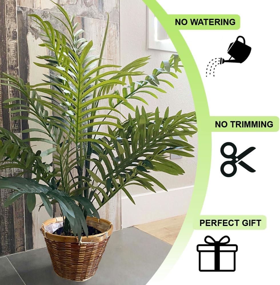 Admired by Nature  Admired By Nature  Artificial Paradise Palm Tree Plant in Woven Basket, 3'L, Green