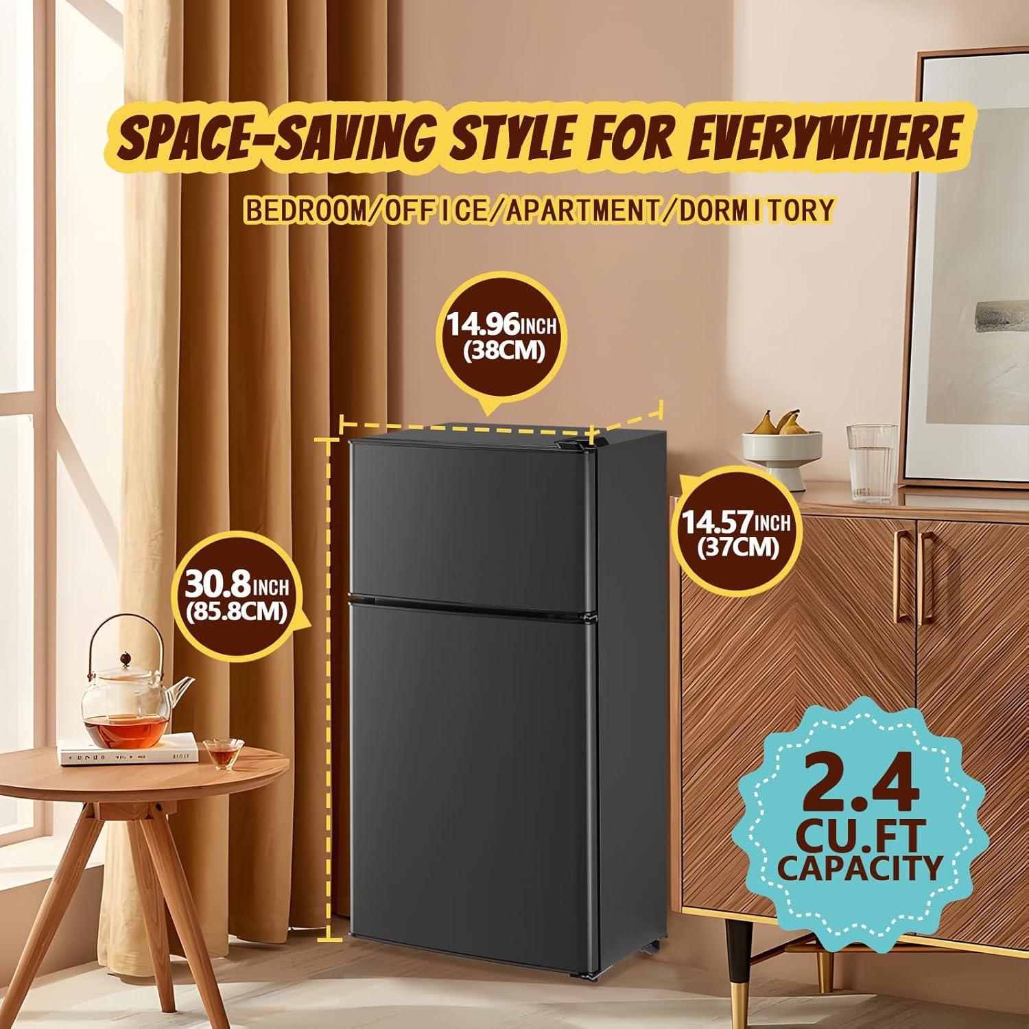 DEMULLER DEMULLER Arcticfresh Storage Suite 2.4 Cubic Feet Freestanding Mini Fridge with Freezer