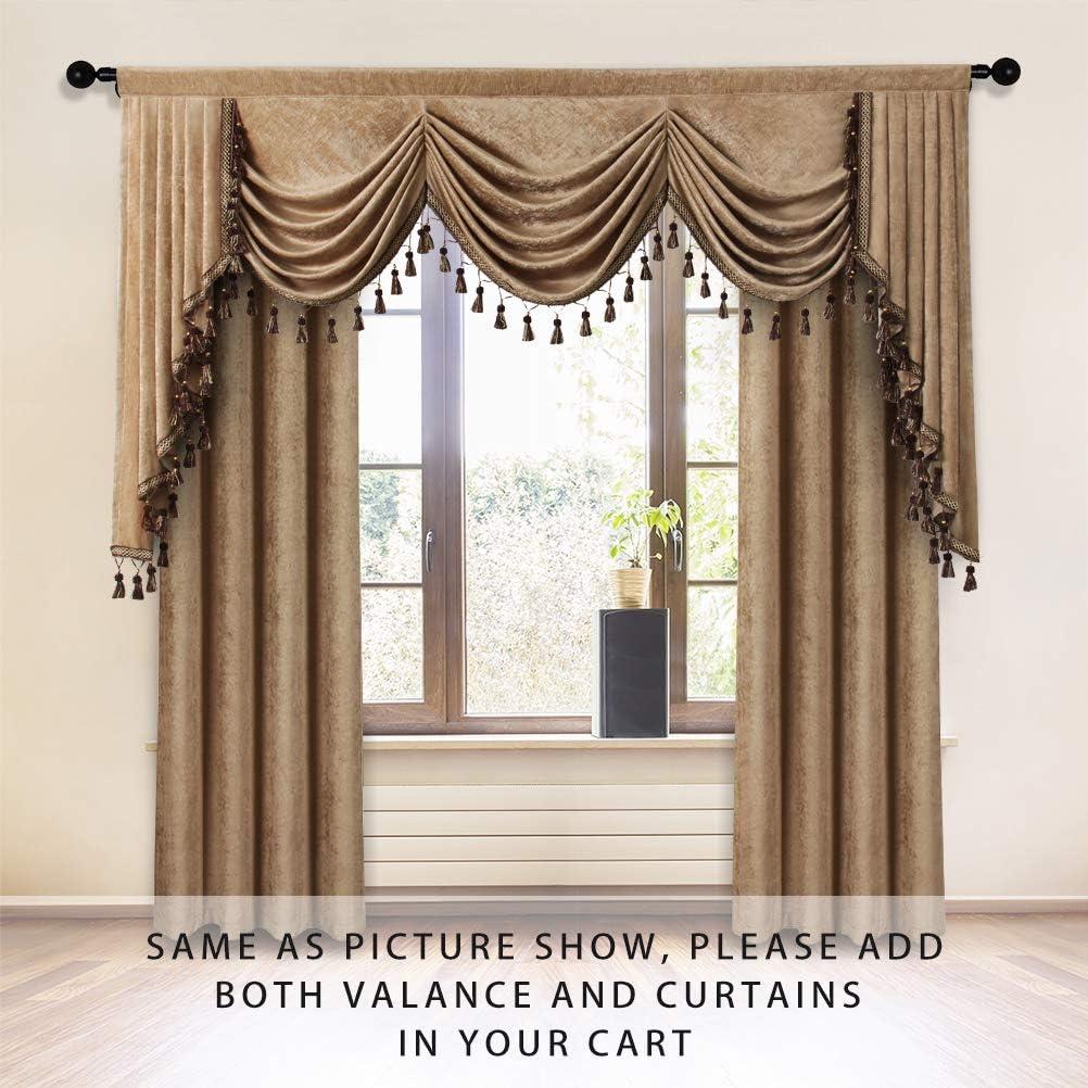 Gold Chenille Waterfall Valance with Rod Pocket