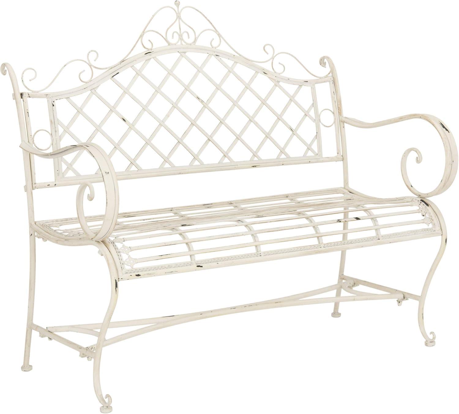 Abner Wrought Iron 45.75 Inch W Outdoor Garden Bench  - Safavieh