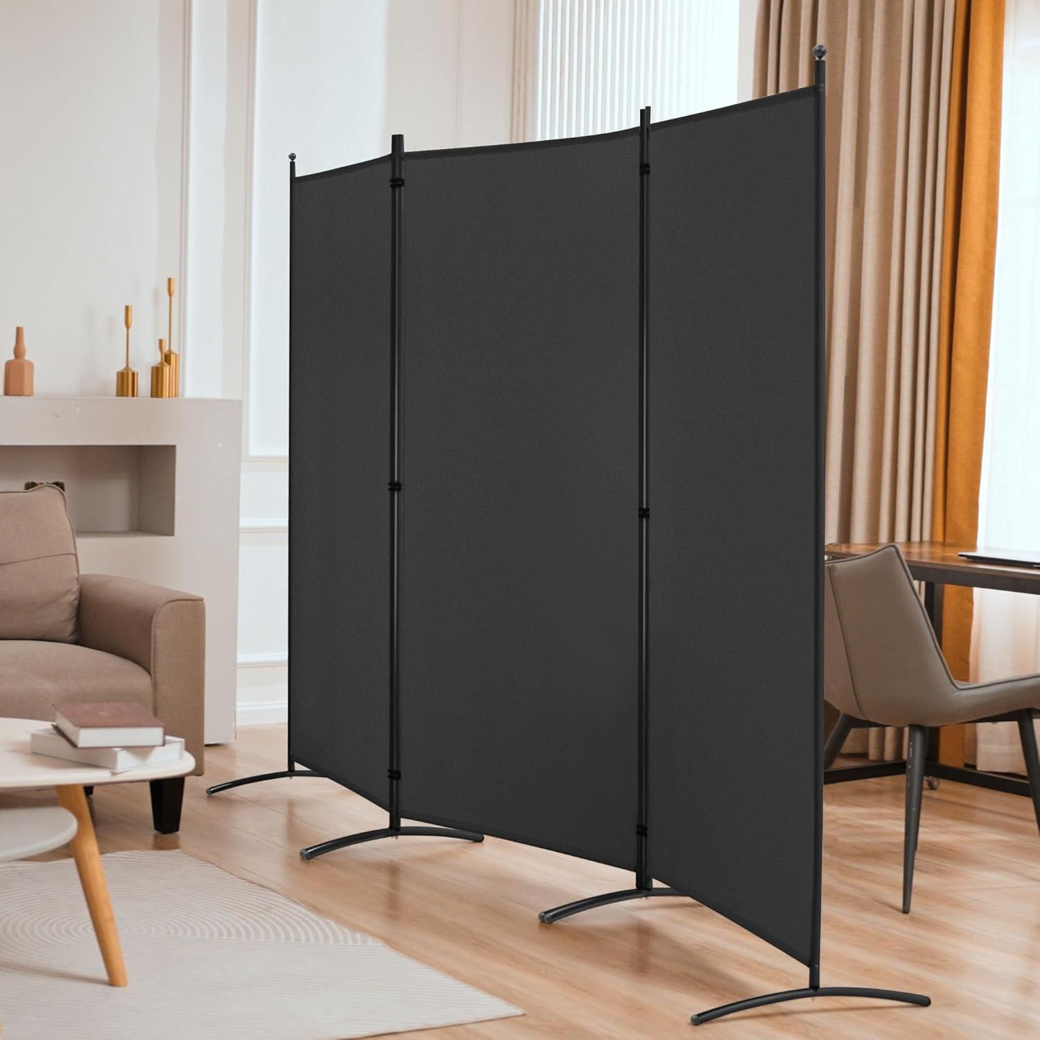 Costway 3-Panel Room Divider Folding Privacy Partition Screen for Office Room White\Black\Brown